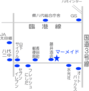 八代店地図　八代市西片町